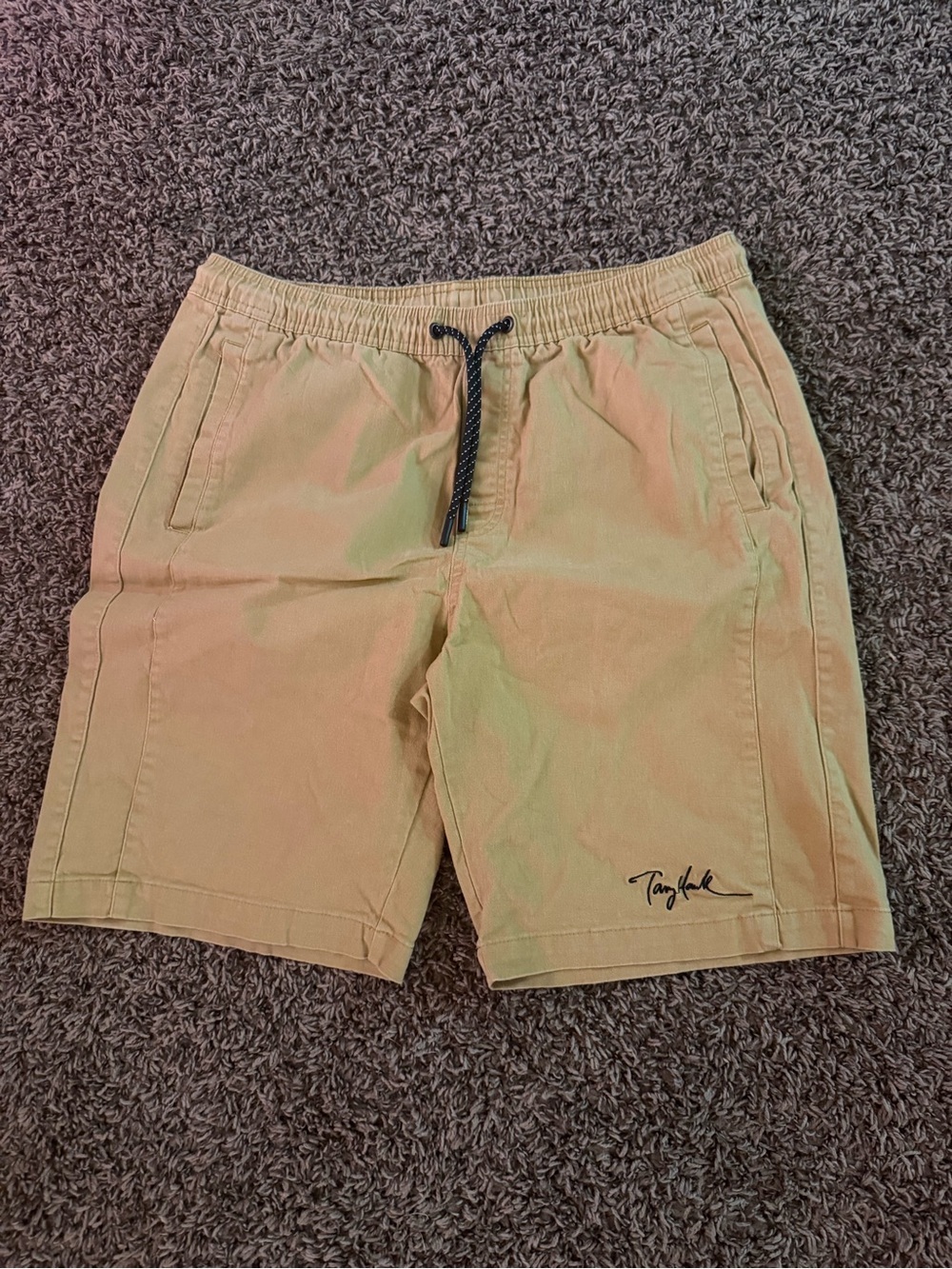 Tony Hawk Khaki Tan Drawstring Jean Shorts
